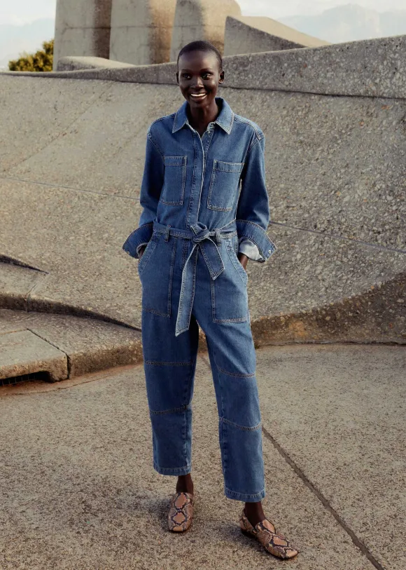 Denim Jumpsuit + Belt