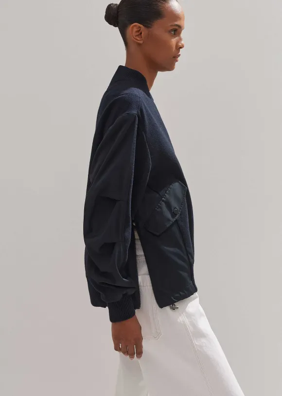 Flannel Mix Deconstructed Bomber Jacket