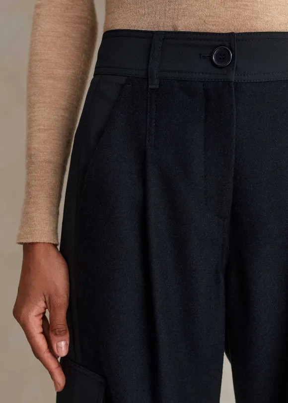 Flannel Mix Tapered Cargo Trouser