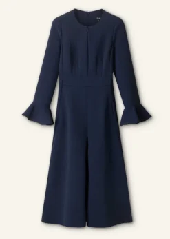 Fluid Crepe Elegant Midi Dress