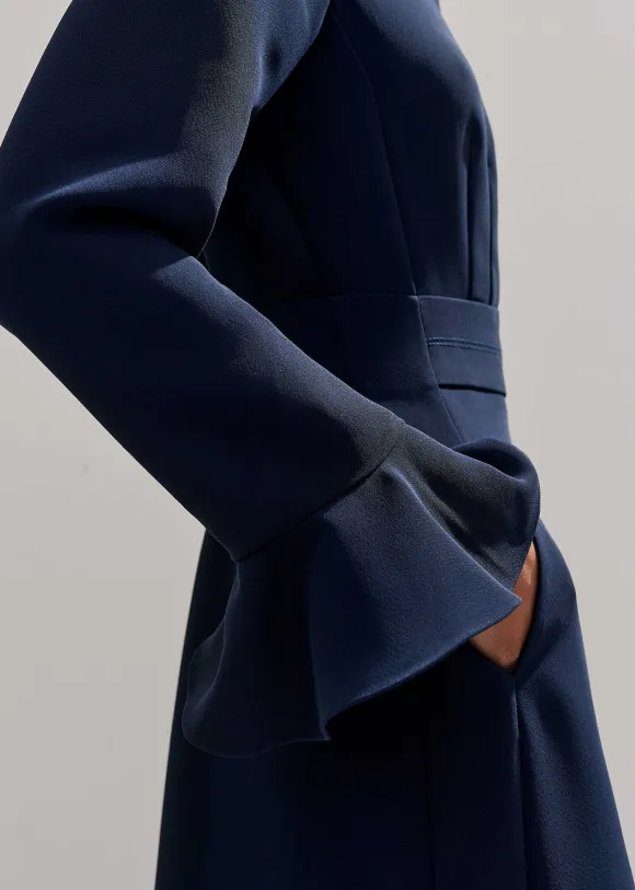 Fluid Crepe Elegant Midi Dress