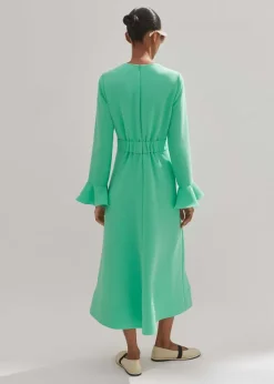 Fluid Crepe Elegant Midi Dress