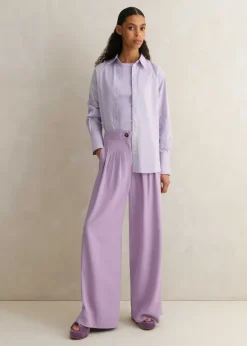 Fluid Micro Pleat Wide-Leg Trouser