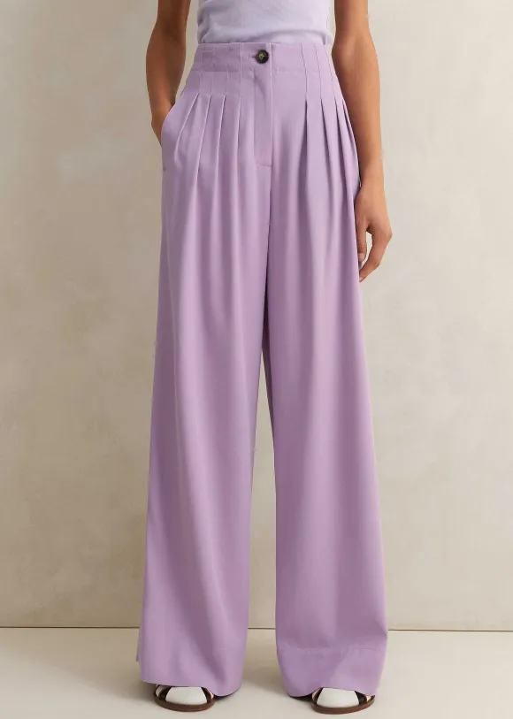 Fluid Micro Pleat Wide-Leg Trouser