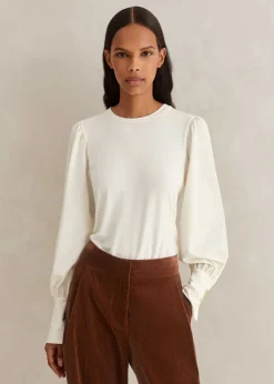 Fluid Satin Crew Neck Layering Blouse