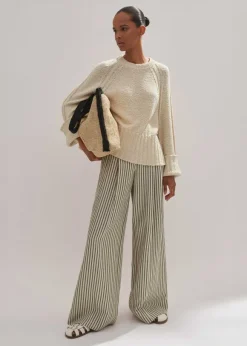 Fluid Stripe Straight-Leg Trouser