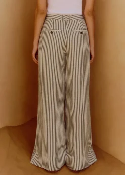 Fluid Stripe Straight-Leg Trouser