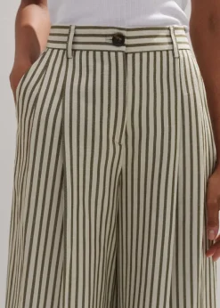 Fluid Stripe Straight-Leg Trouser