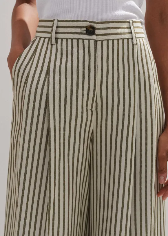 Fluid Stripe Straight-Leg Trouser