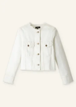 Frayed Edge Denim Crop Jacket