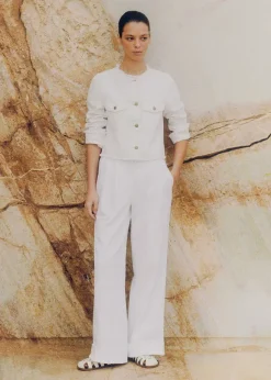 Frayed Edge Denim Crop Jacket + Trouser Co-Ord