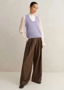 Frill Neck Scallop Detail Layering Blouse