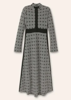 Graphic Jacquard Ponte Maxi Dress