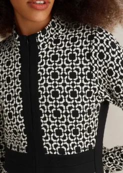 Graphic Jacquard Ponte Maxi Dress