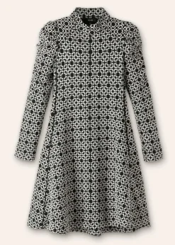 Graphic Jacquard Ponte Swing Dress