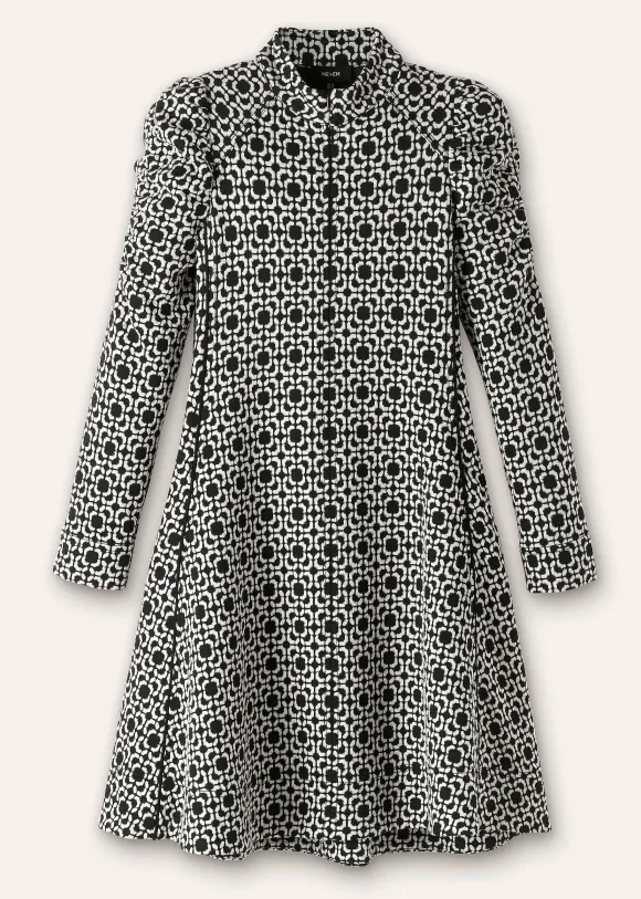 Graphic Jacquard Ponte Swing Dress