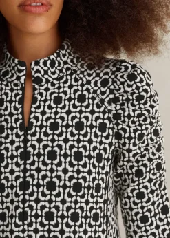 Graphic Jacquard Ponte Swing Dress