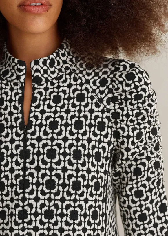 Graphic Jacquard Ponte Swing Dress