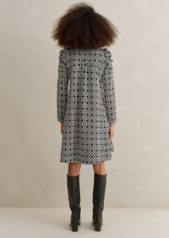 Graphic Jacquard Ponte Swing Dress