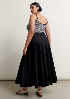 Heavy Cotton Sateen Maxi Skirt