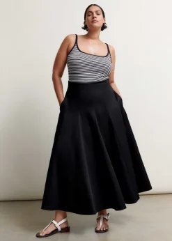 Heavy Cotton Sateen Maxi Skirt