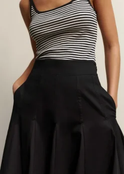 Heavy Cotton Sateen Maxi Skirt