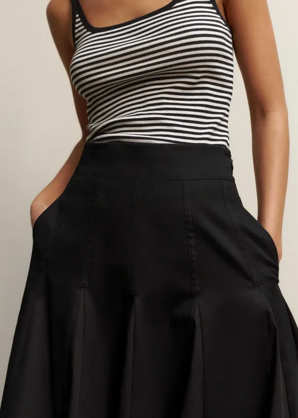 Heavy Cotton Sateen Maxi Skirt