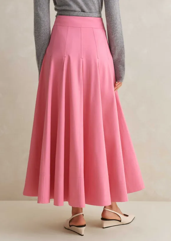 Heavy Cotton Sateen Maxi Skirt