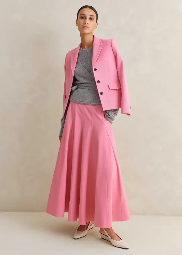 Heavy Cotton Sateen Maxi Skirt