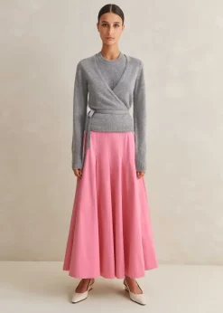 Heavy Cotton Sateen Maxi Skirt
