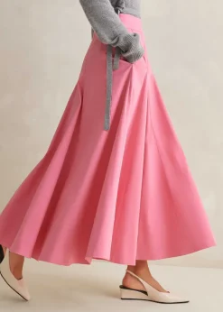 Heavy Cotton Sateen Maxi Skirt
