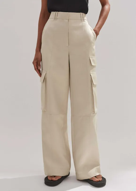 Heavy Satin Statement Cargo Trouser