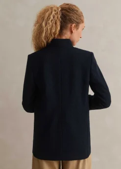 Herringbone Deconstructed Cardigan Blazer