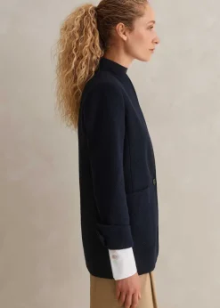 Herringbone Deconstructed Cardigan Blazer