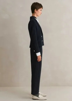 High Waisted Slim Cropped Trouser Suit
