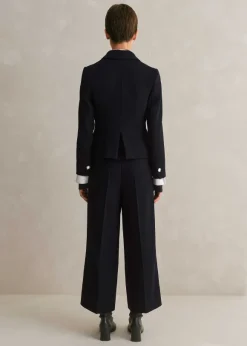 High Waisted Wide Leg Cropped Trouser Suit
