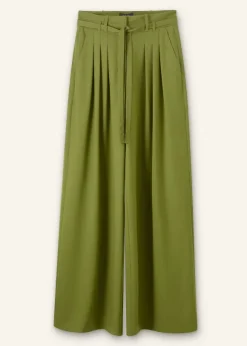 High-Waisted Multi Pleat Trouser + Belt