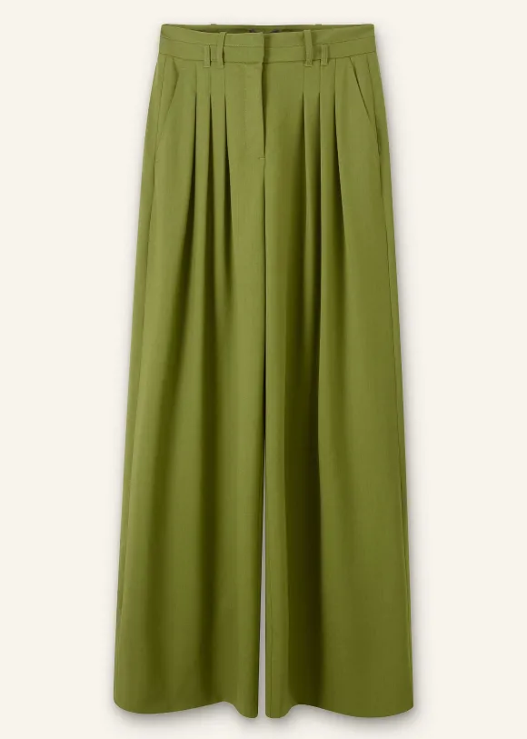 High-Waisted Multi Pleat Trouser + Belt