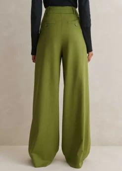 High-Waisted Multi Pleat Trouser + Belt