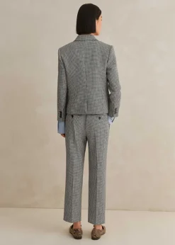 Houndstooth Cropped Jacket + Slim Crop Trouser Suit