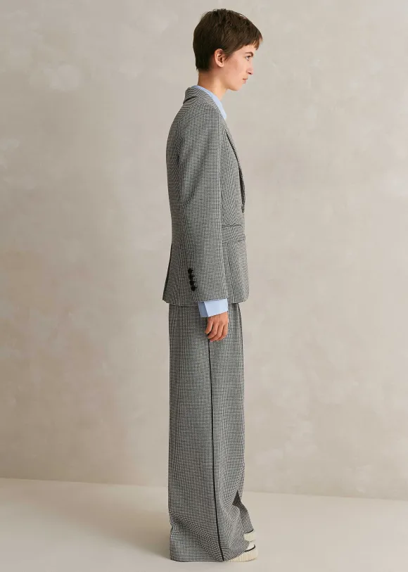 Houndstooth Pleated Man Pant Suit