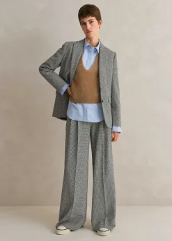 Houndstooth Pleated Man Pant Suit