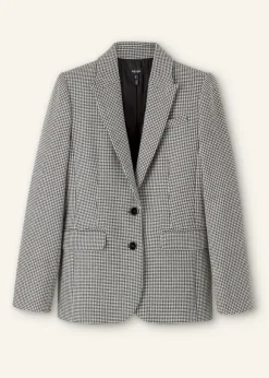 Houndstooth Single-Breasted Blazer