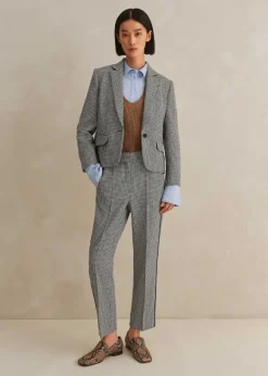 Houndstooth Slim Crop Trouser