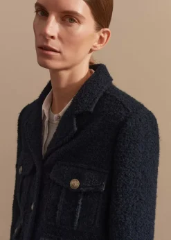 Italian Boucl Military Crop Jacket