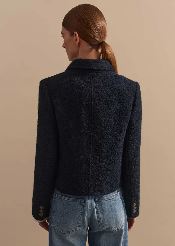 Italian Boucl Military Crop Jacket