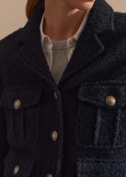 Italian Boucl Military Crop Jacket