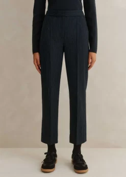Italian Pinstripe Slim Crop Trouser
