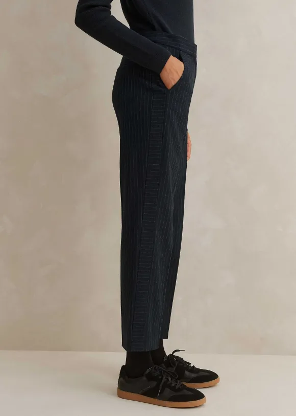 Italian Pinstripe Slim Crop Trouser