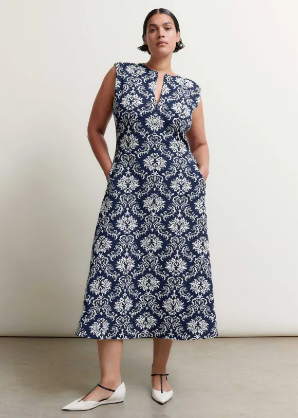 Jacquard Jersey Midi Dress